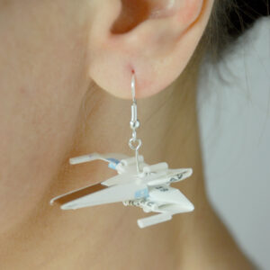 Boucles d'oreilles en ticket de métro star wars