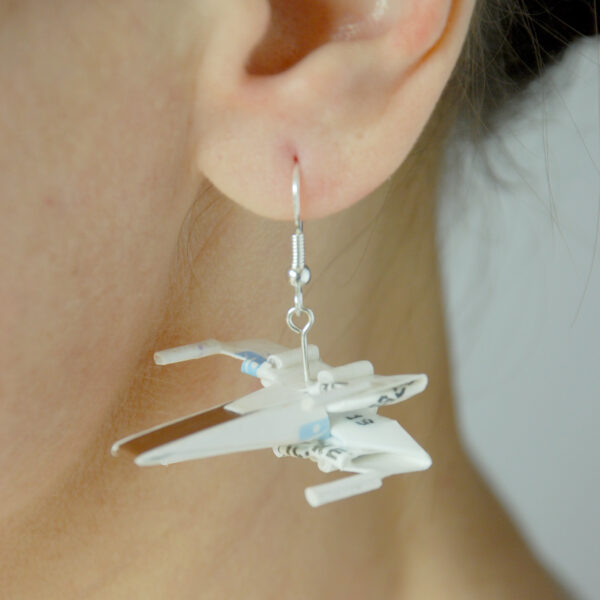 Boucles d'oreilles en ticket de métro star wars